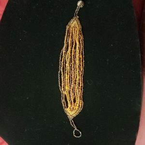Vintage brown and gold beads bracelet